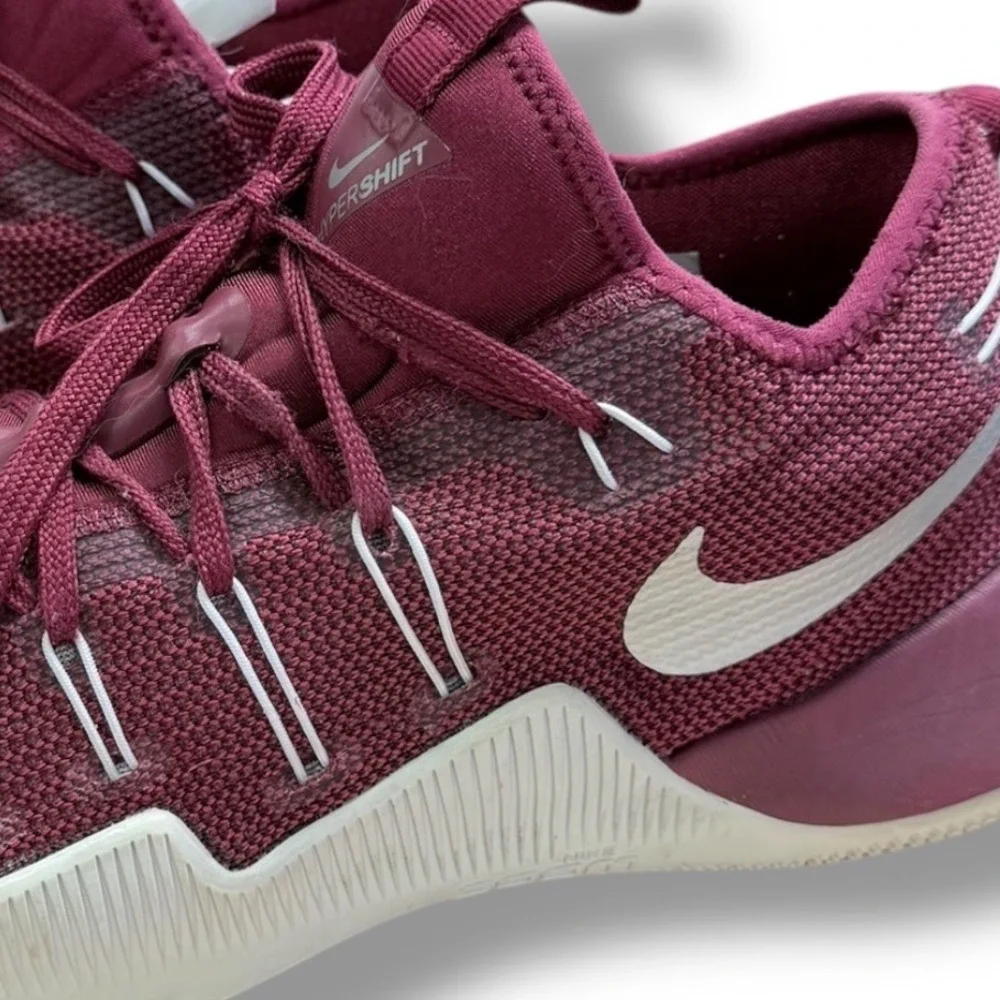 Nike Hypershift TB Burgundy White Basketball Shoes Sneakers Men Size 11.5